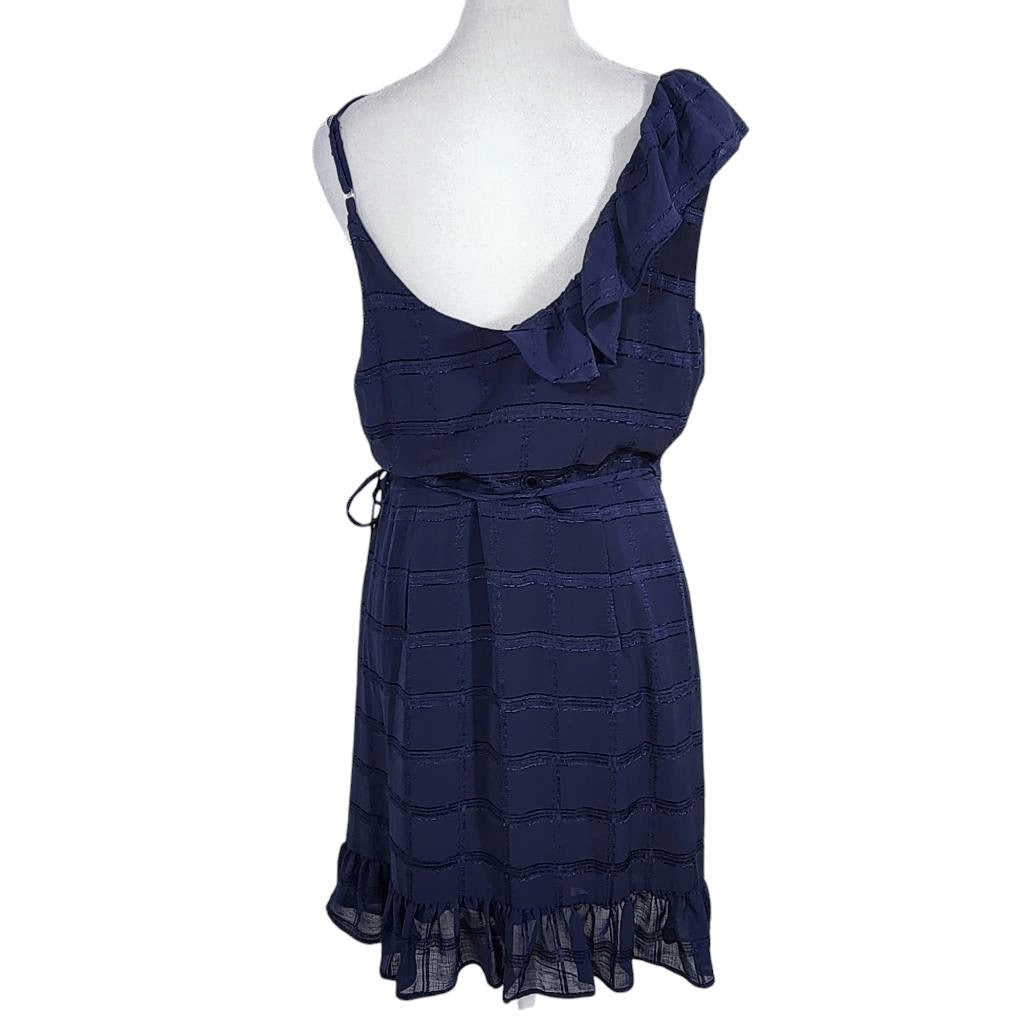 Emerald Sundae Navy Wrap Dress NWT Size Large Navy Chiffon Wedding Guest Dress