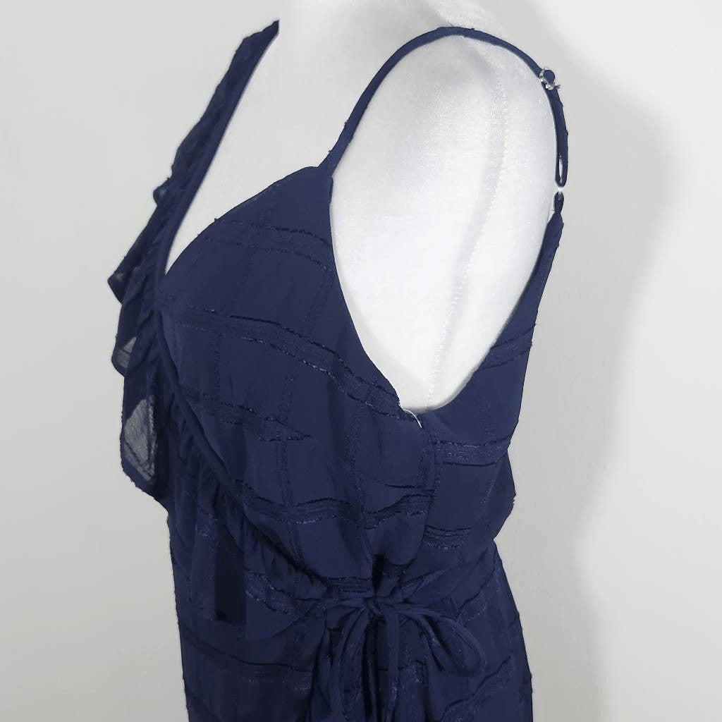 Emerald Sundae Navy Wrap Dress NWT Size Large Navy Chiffon Wedding Guest Dress
