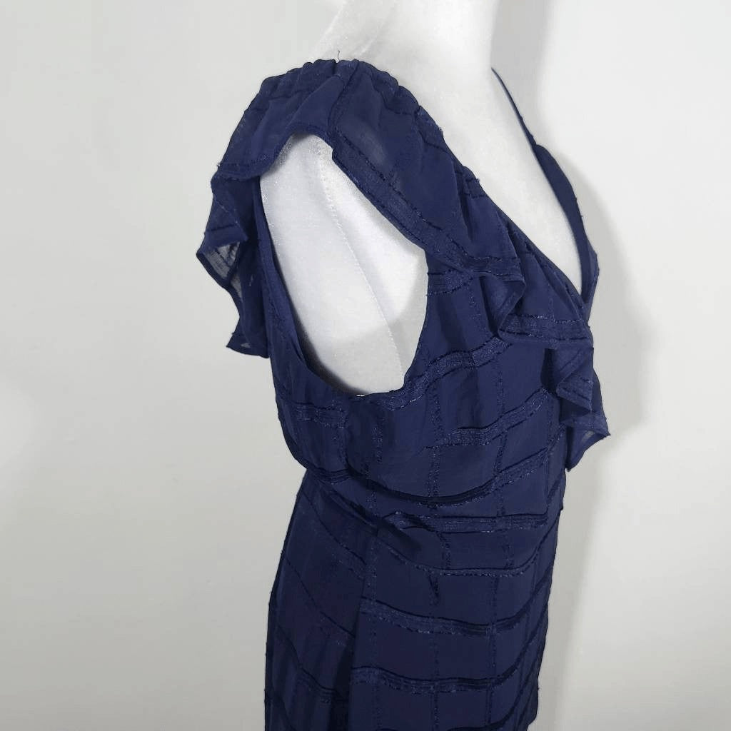 Emerald Sundae Navy Wrap Dress NWT Size Large Navy Chiffon Wedding Guest Dress