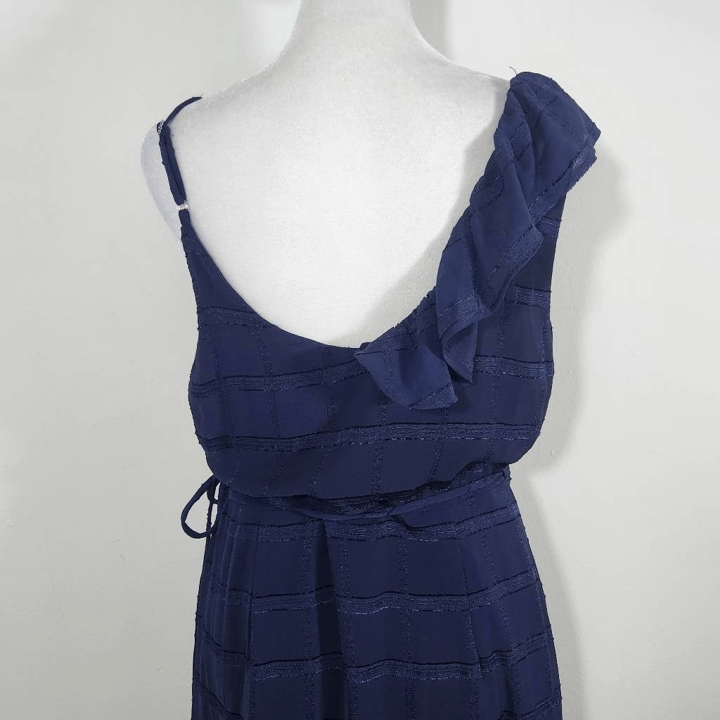 Emerald Sundae Navy Wrap Dress NWT Size Large Navy Chiffon Wedding Guest Dress