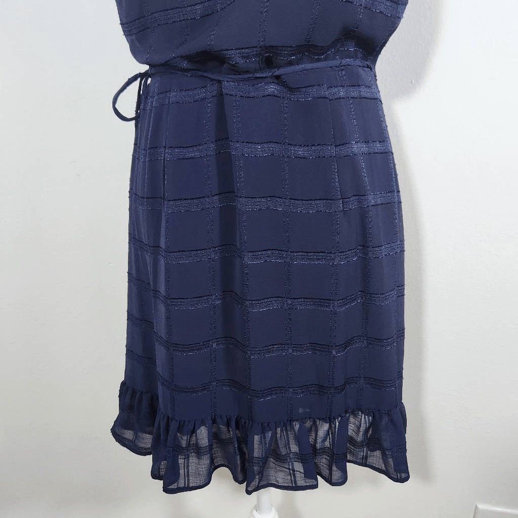 Emerald Sundae Navy Wrap Dress NWT Size Large Navy Chiffon Wedding Guest Dress