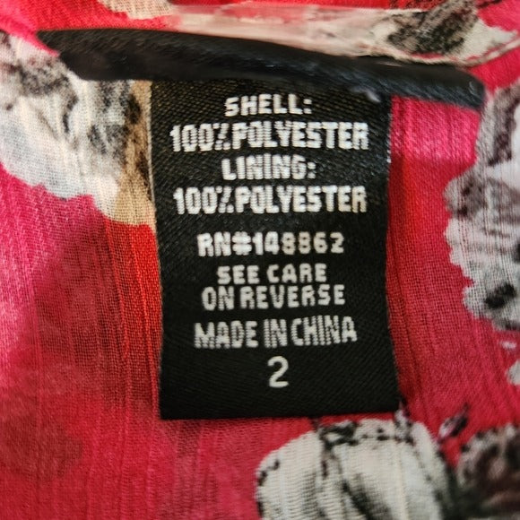 Torrid Pink Floral Blouse with Ruffle Neckline and Shoulder Cut Outs Size 2X