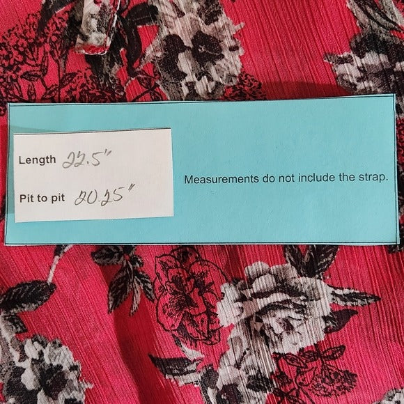 Torrid Pink Floral Blouse with Ruffle Neckline and Shoulder Cut Outs Size 2X