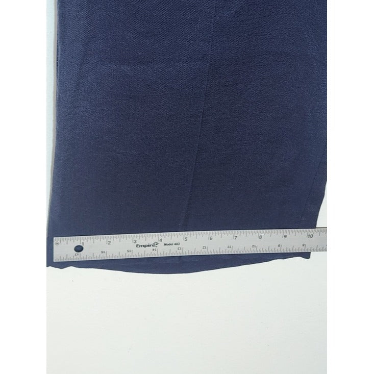 NYDJ Navy Linen Blend Wide Leg Cropped Pants Size 12