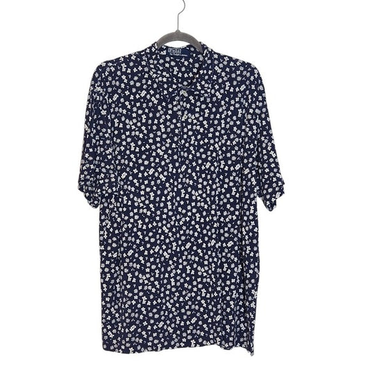 Polo Ralph Lauren Blue Floral Polo Shirt Size XL Preppy Floral Polo