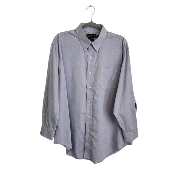 Lauren Ralph Lauren Blue Oxford Button Up Dress Shirt Size 17.5 32/33
