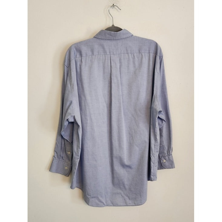 Lauren Ralph Lauren Blue Oxford Button Up Dress Shirt Size 17.5 32/33