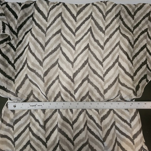 Banana Republic Gray and Taupe Zigzag Stripe Blouse Size Large