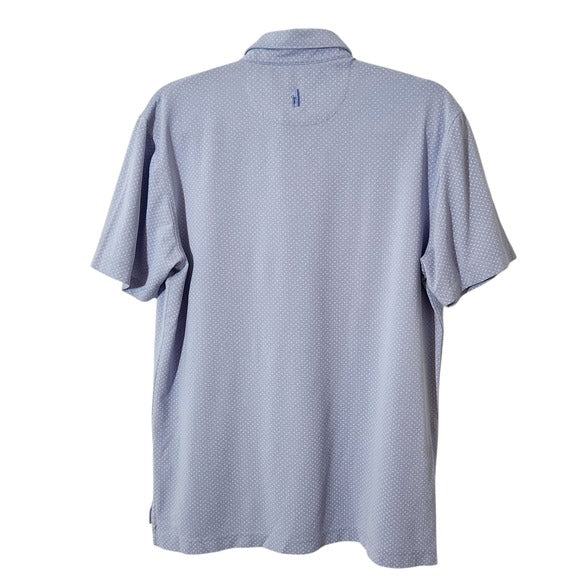 Johnnie-O Light Blue Print Performance Golf Polo Size Small