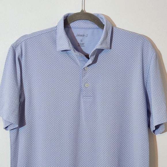 Johnnie-O Light Blue Print Performance Golf Polo Size Small