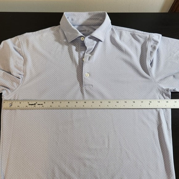 Johnnie-O Light Blue Print Performance Golf Polo Size Small
