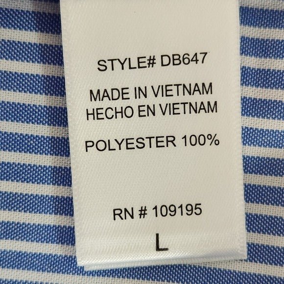 Love J Blue Striped Button-Up Tunic Shirt Size Large