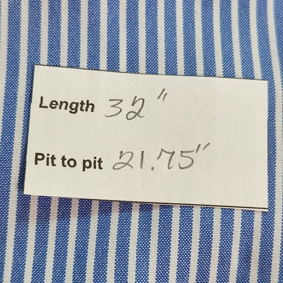 Love J Blue Striped Button-Up Tunic Shirt Size Large