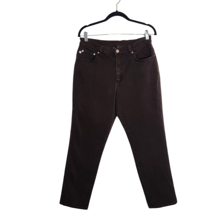 Lauren Ralph Lauren Brown Straight Leg Jeans Size 12 Petite