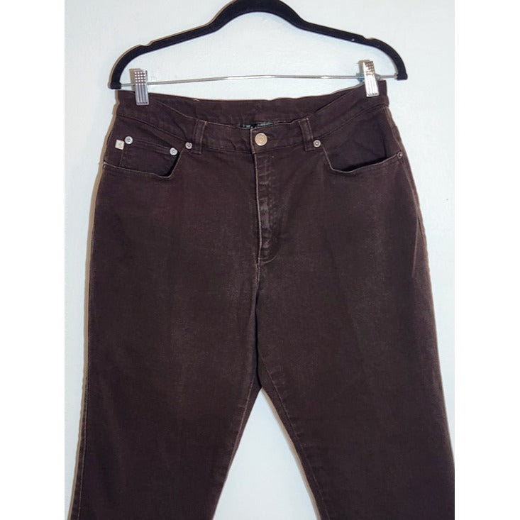 Lauren Ralph Lauren Brown Straight Leg Jeans Size 12 Petite