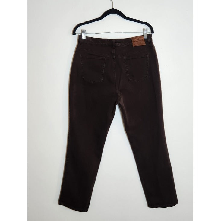 Lauren Ralph Lauren Brown Straight Leg Jeans Size 12 Petite