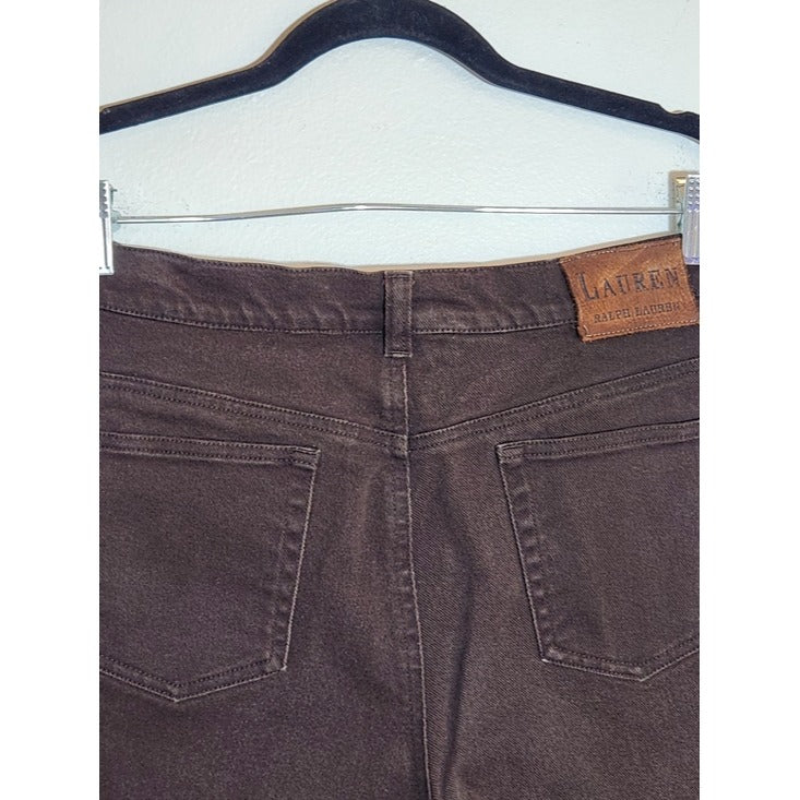 Lauren Ralph Lauren Brown Straight Leg Jeans Size 12 Petite