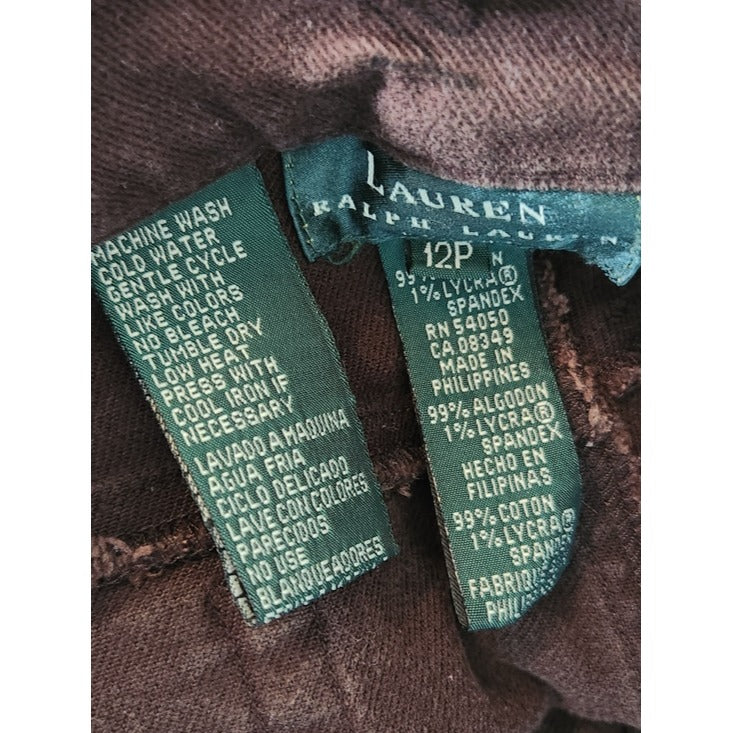 Lauren Ralph Lauren Brown Straight Leg Jeans Size 12 Petite