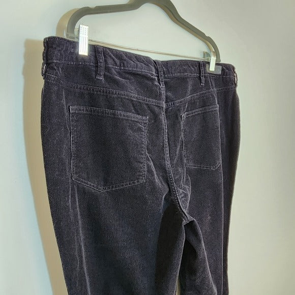 Lands' End Womens Black Corduroy Bootcut Pants Size 20W