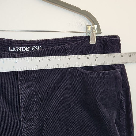 Lands' End Womens Black Corduroy Bootcut Pants Size 20W