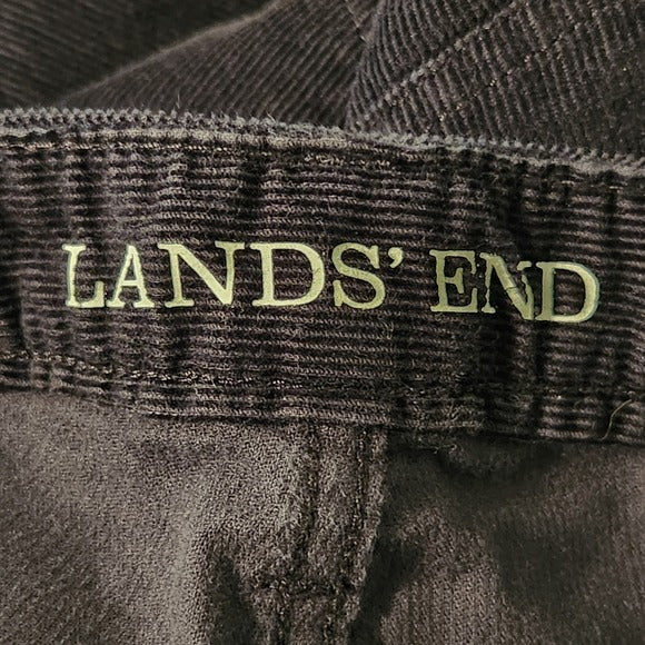 Lands' End Womens Black Corduroy Bootcut Pants Size 20W