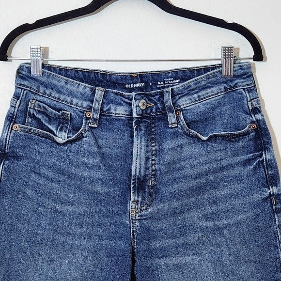 Old Navy Cuffed Jean Shorts Size 8 OG Straight High-Rise Denim Shorts