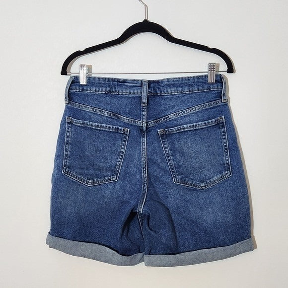 Old Navy Cuffed Jean Shorts Size 8 OG Straight High-Rise Denim Shorts