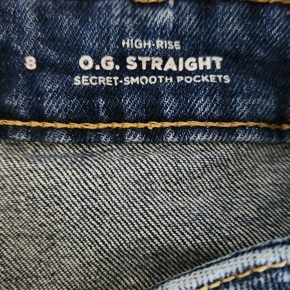 Old Navy Cuffed Jean Shorts Size 8 OG Straight High-Rise Denim Shorts