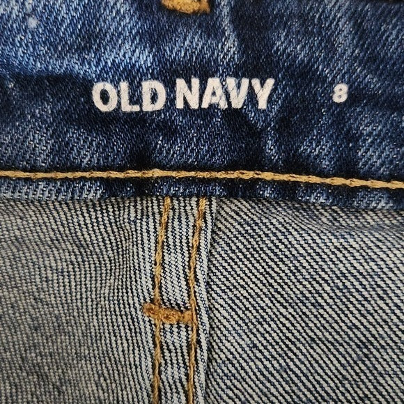 Old Navy Cuffed Jean Shorts Size 8 OG Straight High-Rise Denim Shorts