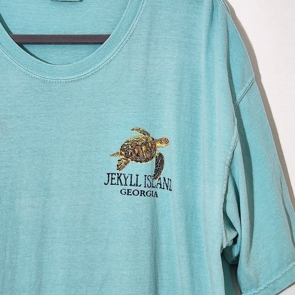 Jekyll Island Georgia Aqua Green Short Sleeve T-Shirt Size XL Jekyll Island Tee