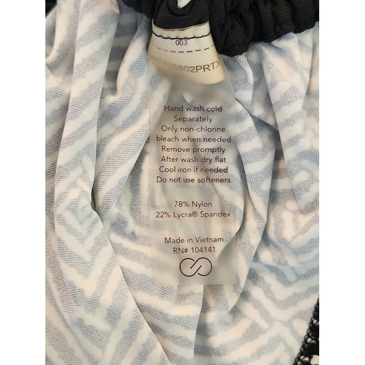 CALIA Black and White Diamond Batik Print Athletic Top Size Large