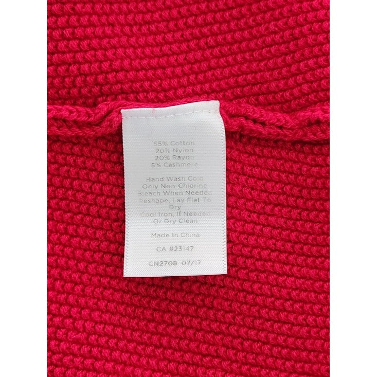 Talbots Red Cable Knit Yoke Sweater Size Large