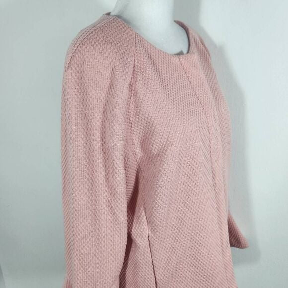 Isaac Mizrahi Powder Pink Collarless Jacket Size Large IMNYC Pastel Pink Jacket