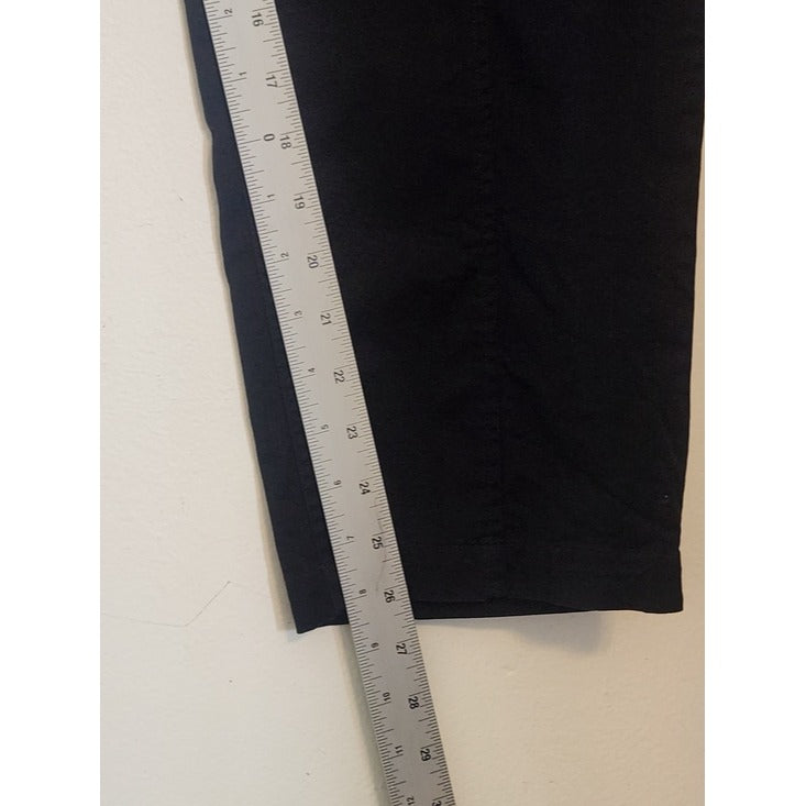Eloquii Black Cropped Tie Waist Pants Size 16