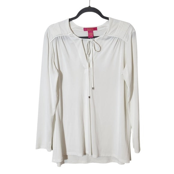 Catherine Malandrino White Peasant Top Size Large