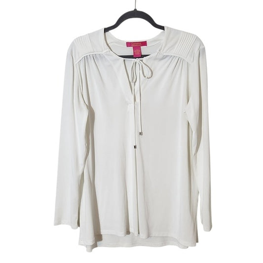 Catherine Malandrino White Peasant Top Size Large