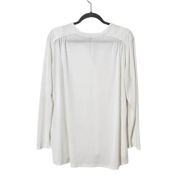 Catherine Malandrino White Peasant Top Size Large