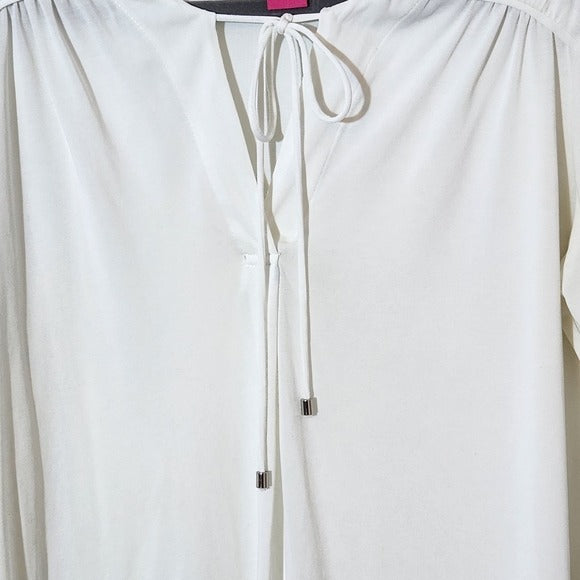 Catherine Malandrino White Peasant Top Size Large