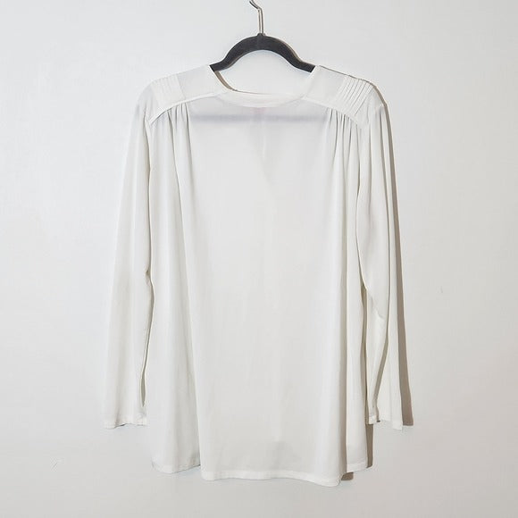 Catherine Malandrino White Peasant Top Size Large