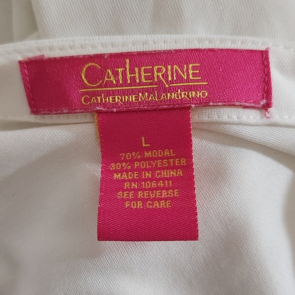 Catherine Malandrino White Peasant Top Size Large