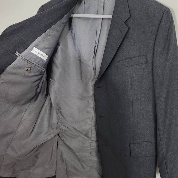 Calvin Klein Gray Sport Coat 42R wedding guest sport coat Charcoal Gray Blazer