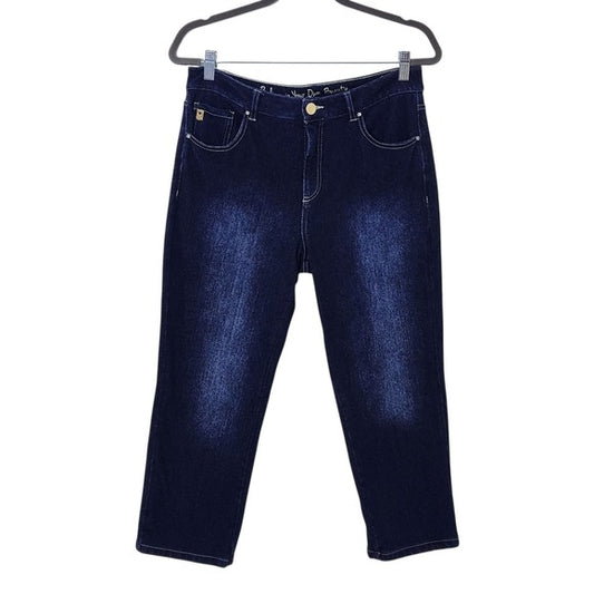 Belle by Kim Gravel Dark Wash Cropped Jeans Size 10