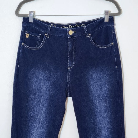 Belle by Kim Gravel Dark Wash Cropped Jeans Size 10