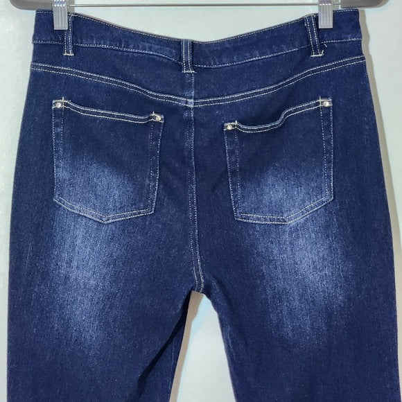 Belle by Kim Gravel Dark Wash Cropped Jeans Size 10