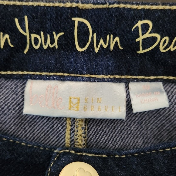 Belle by Kim Gravel Dark Wash Cropped Jeans Size 10