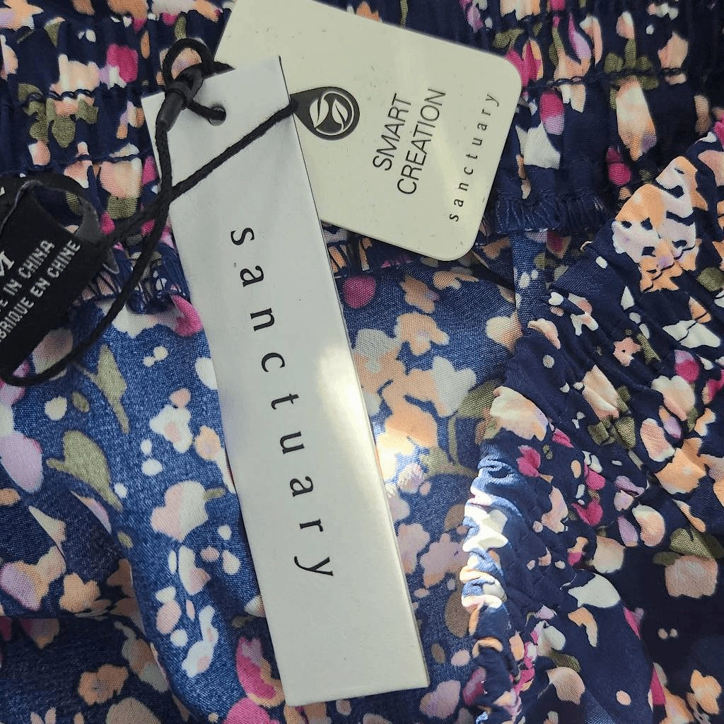 Sanctuary Matching Set Navy Floral Flirty Mini Skirt and Tank Top NWT Sz Medium