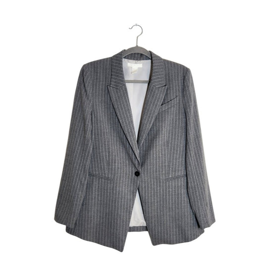 H&M Womens Gray Pinstripe Blazer Size 10