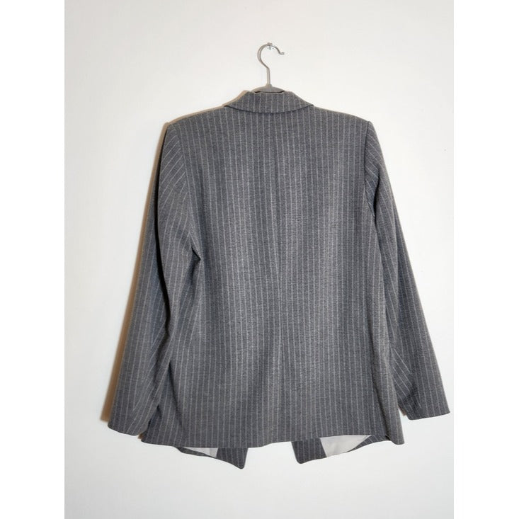 H&M Womens Gray Pinstripe Blazer Size 10
