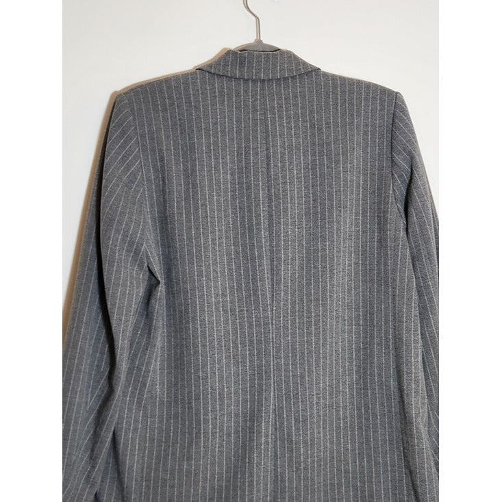 H&M Womens Gray Pinstripe Blazer Size 10