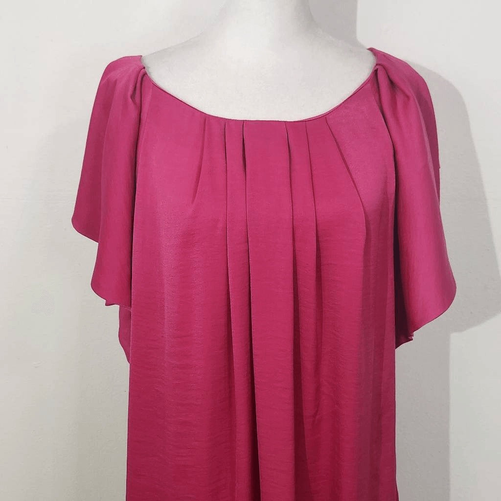 Ava & Viv Hot Pink Blouse Size 1X Plus Size Pink Top with Flowy Sleeves